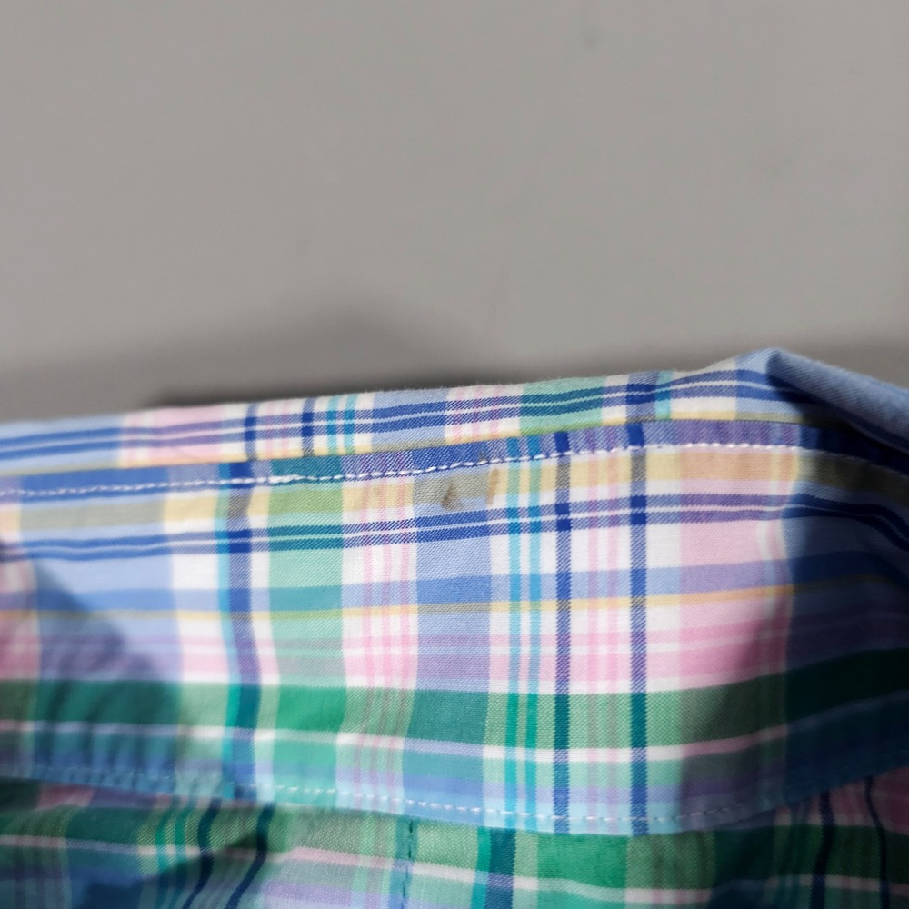 Polo Ralph Lauren Button Down Mens XL Blue Green Pink Plaid Slim Fit Stretch - Picture 4 of 7